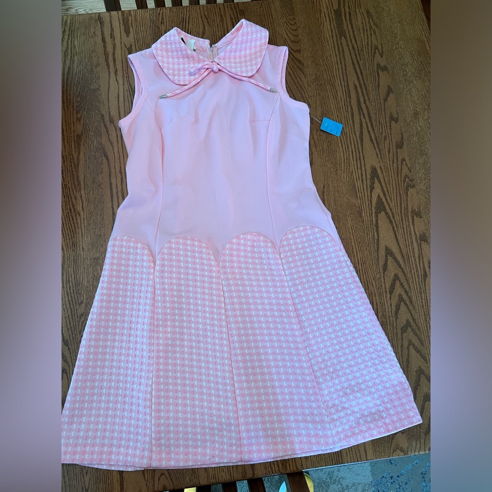 Womens Vintage Houndstooth Tennis Mod Dress, 8/10